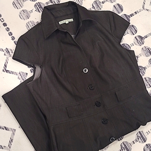 #55 Cleo Petites Button Up Dress 12 - Picture 4 of 4